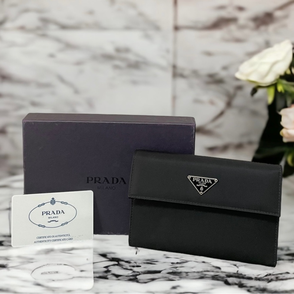 Prada Black Tessuto Bi-fold Wallet